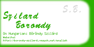 szilard borondy business card
