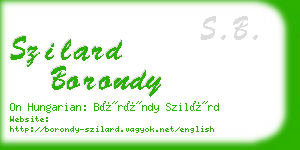 szilard borondy business card